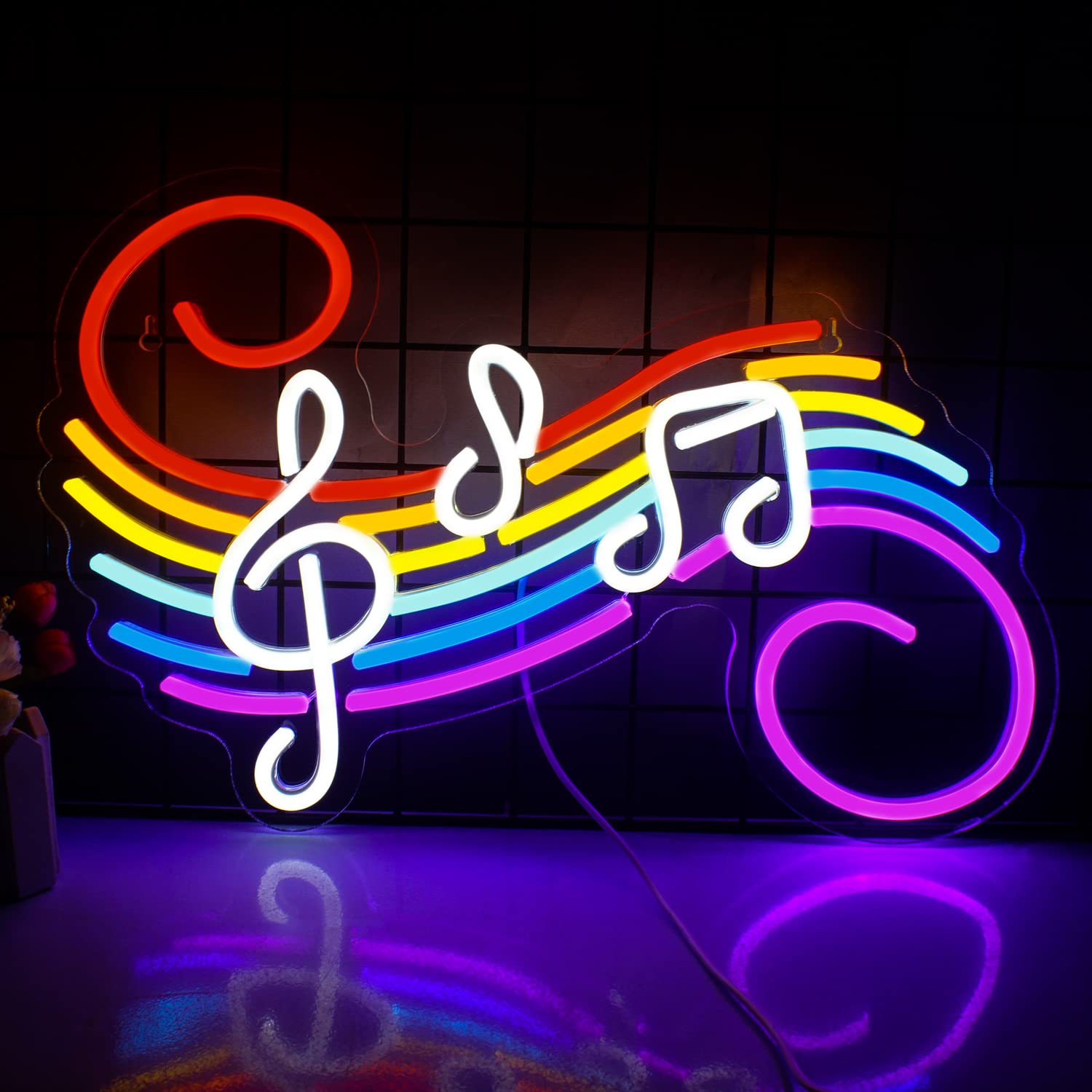 Lighting Decoration Wedding - Music Notes Neon Sign Customizable Colorful