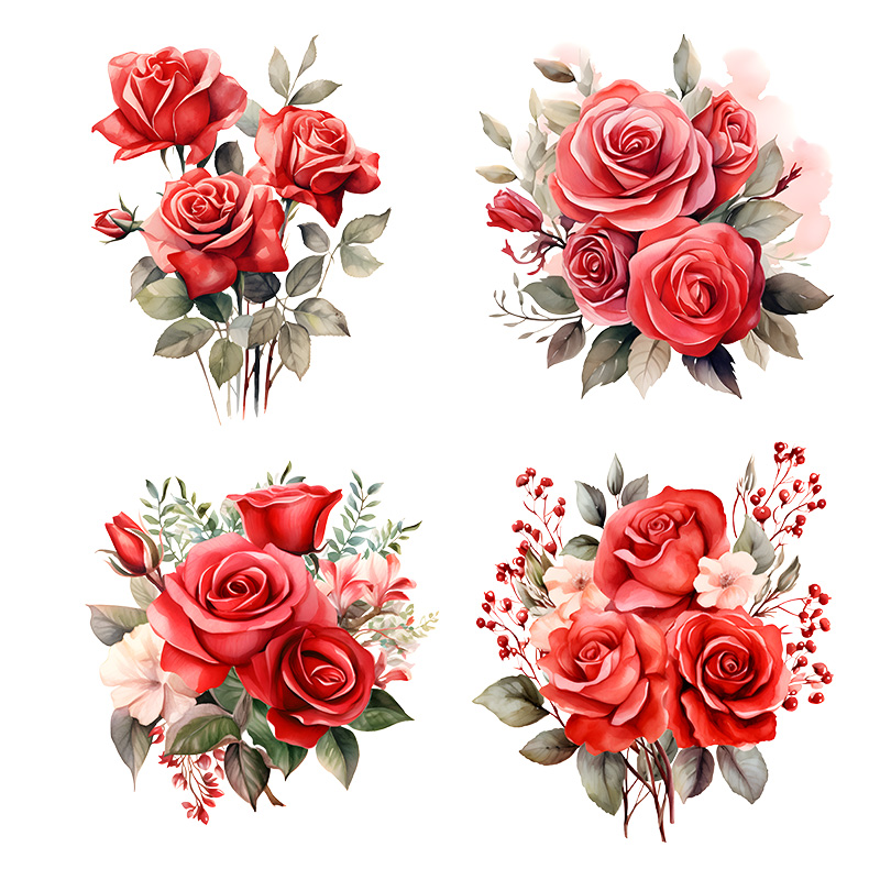 Lighting Mcqueen Bedroom Decor - T2345# Beautiful Red Roses Stickers Decoration
