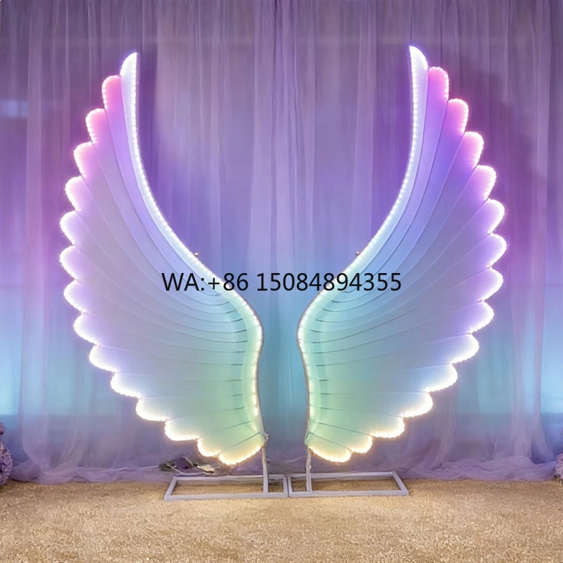Lighting Decoration Wedding - Glowing Angel Wings Light Props Color
