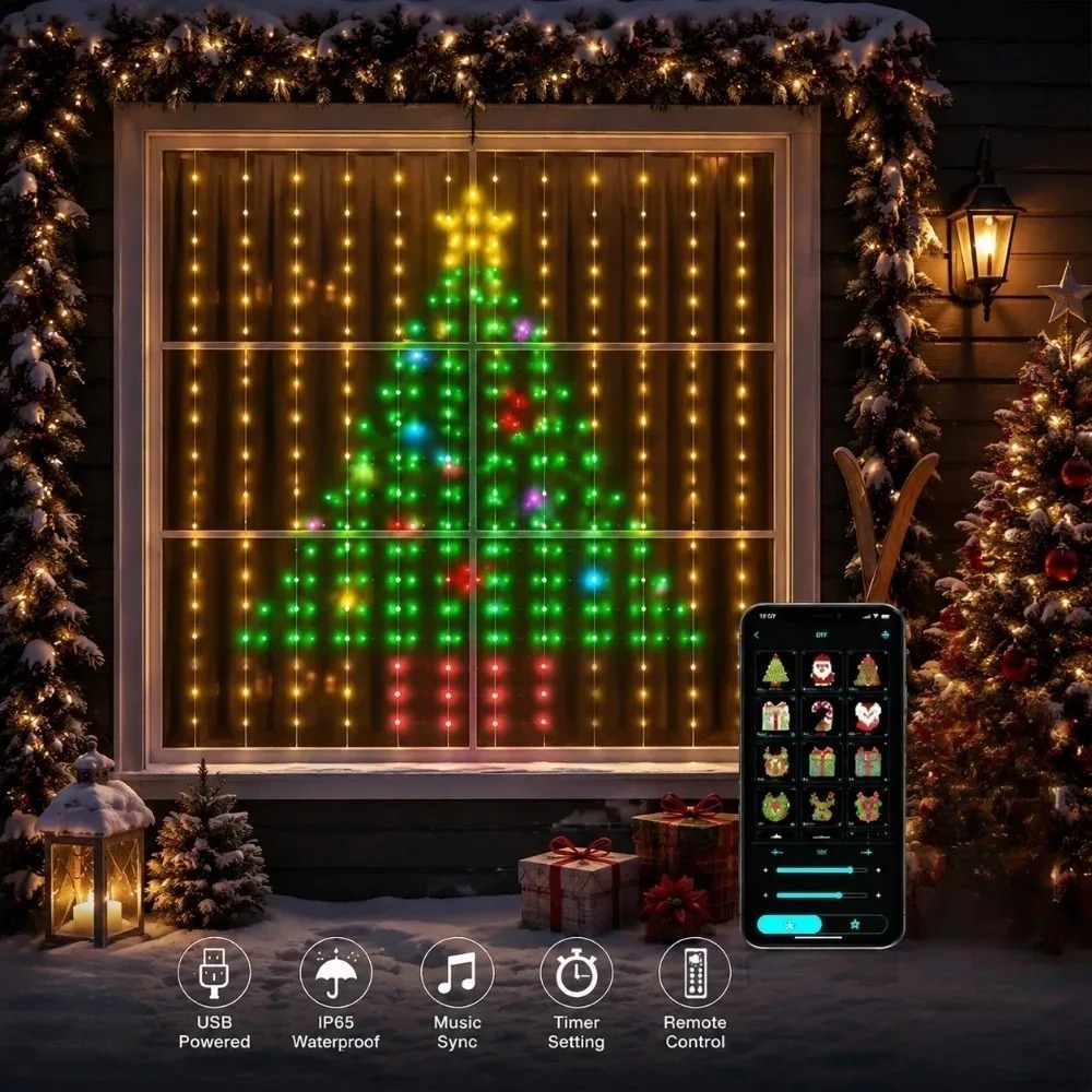 Lighting Decor Home - LED Pixel Curtain Lights Bluetooth APP