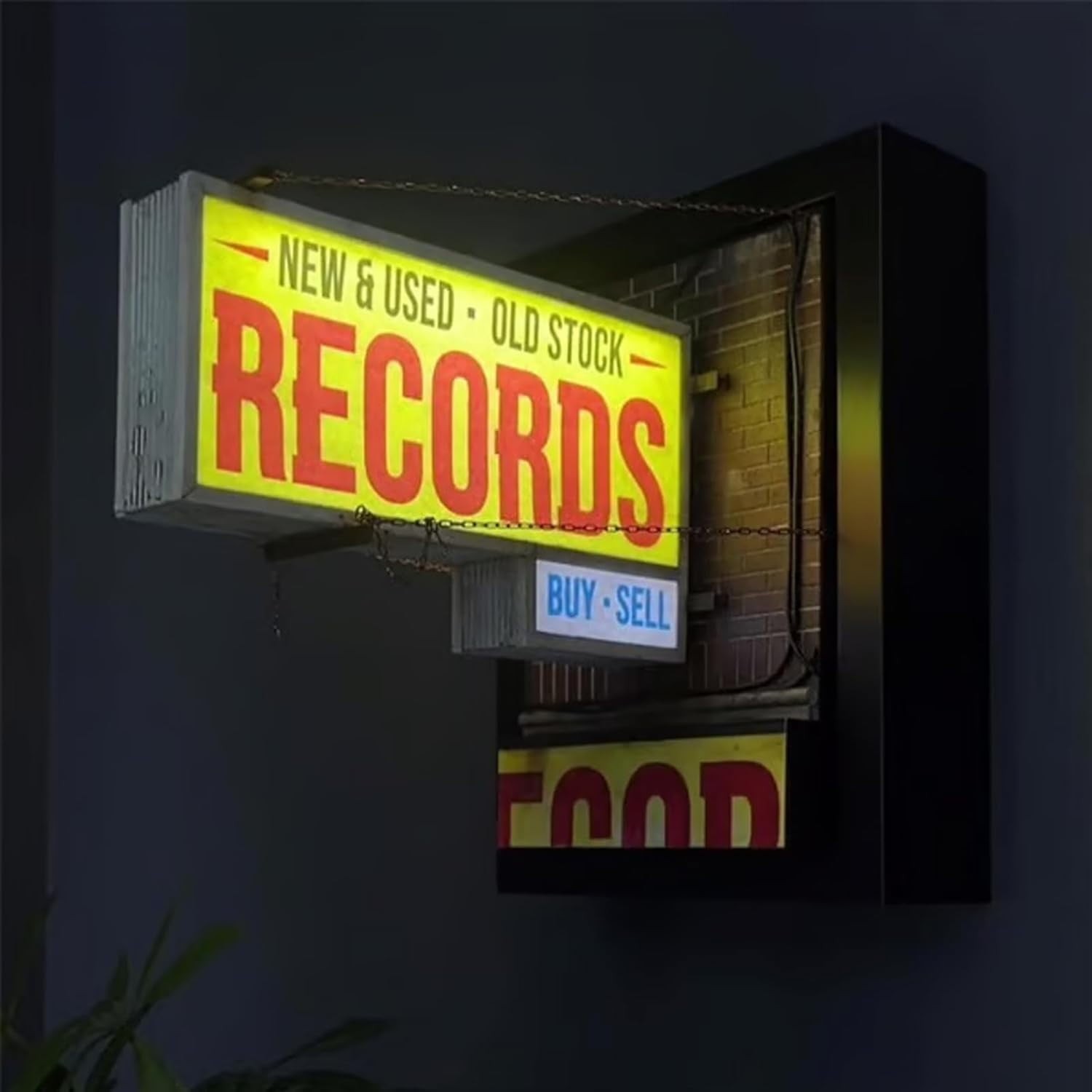 Lighting Decor Store - Retro Record Store Wall Light Yellow