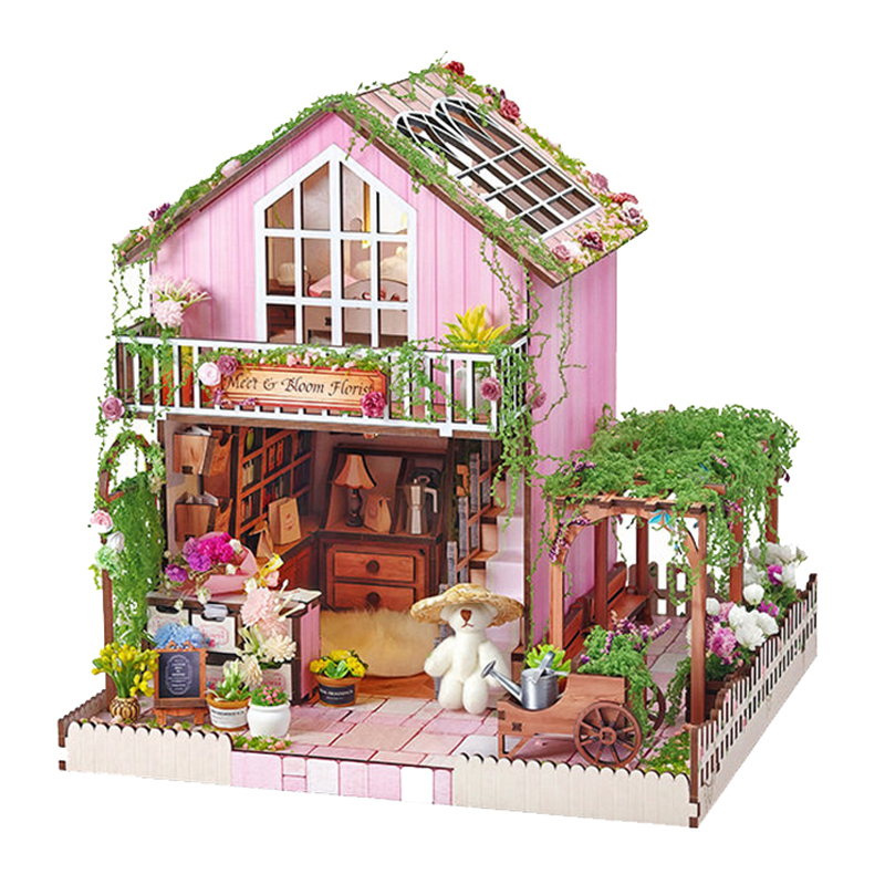 Lighting Decor Store - DIY Wooden Flower Store Cottage Figurines