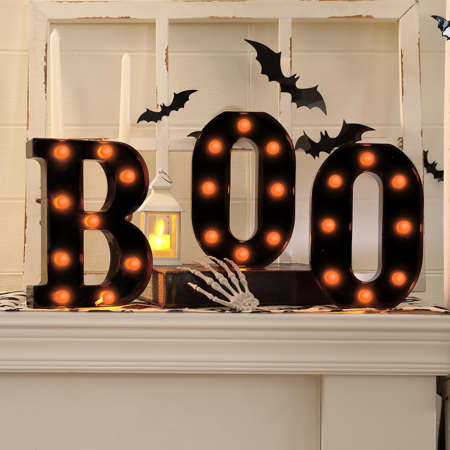 Halloween Decorations-3 LED Ma - Light Up Letters Marquee 评论和价格