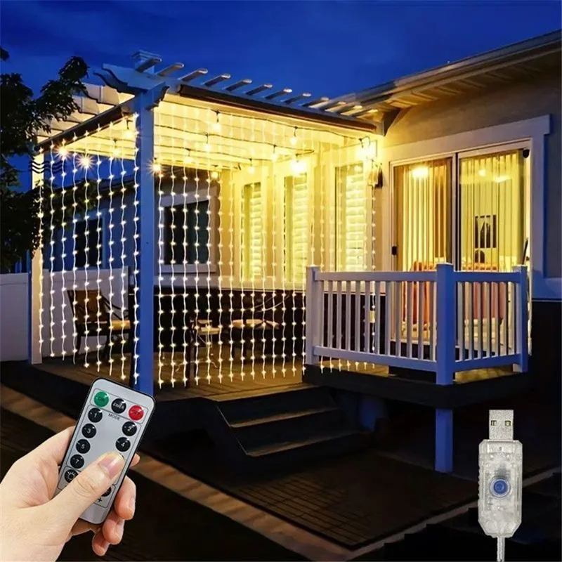 6x3M LED USB Curtain String Fa - Fairy Light Curtain 评论和价格