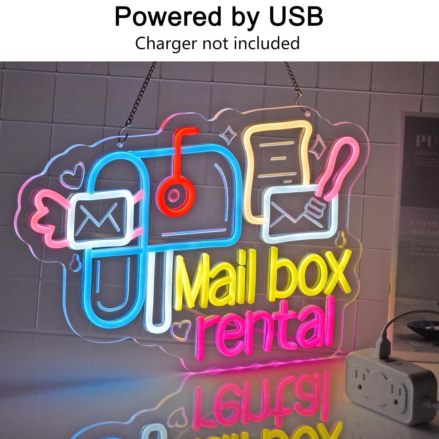 Mail Box Rental Neon Sign USB  - Lighting Decor Rentals 评论和价格
