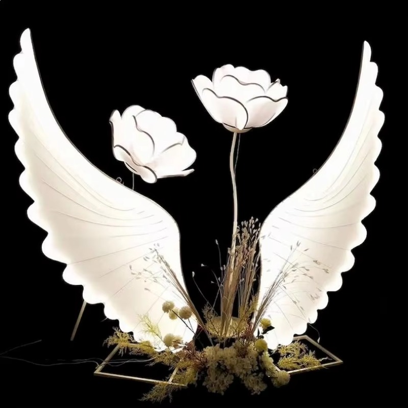 Glowing Angel Wings Light Prop - Lighting Decoration Wedding 评论和价格