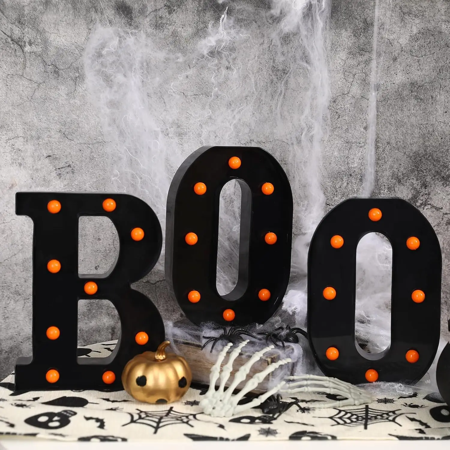 Halloween Decor Indoor-3 LED M - Light Up Letters Marquee 评论和价格