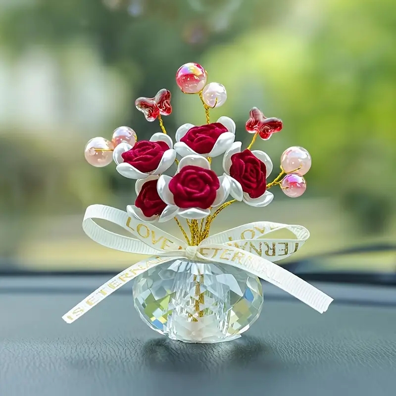 1PC Crystal Glass Rose Dashboa - Lighting Mcqueen Bedroom Decor 评论和价格