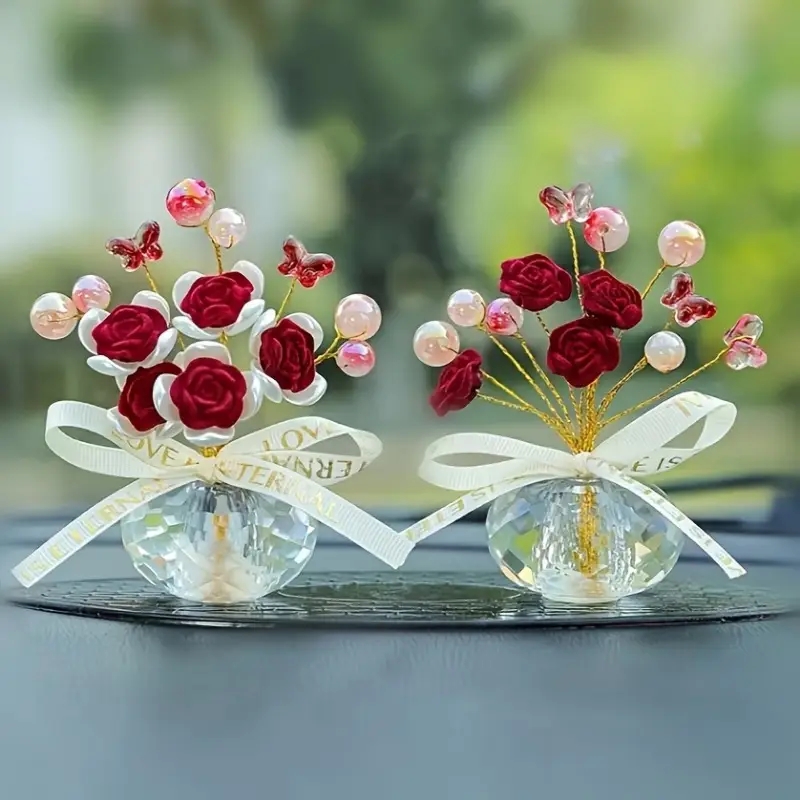 1PC Crystal Glass Rose Dashboa - Lighting Mcqueen Bedroom Decor 评论和价格