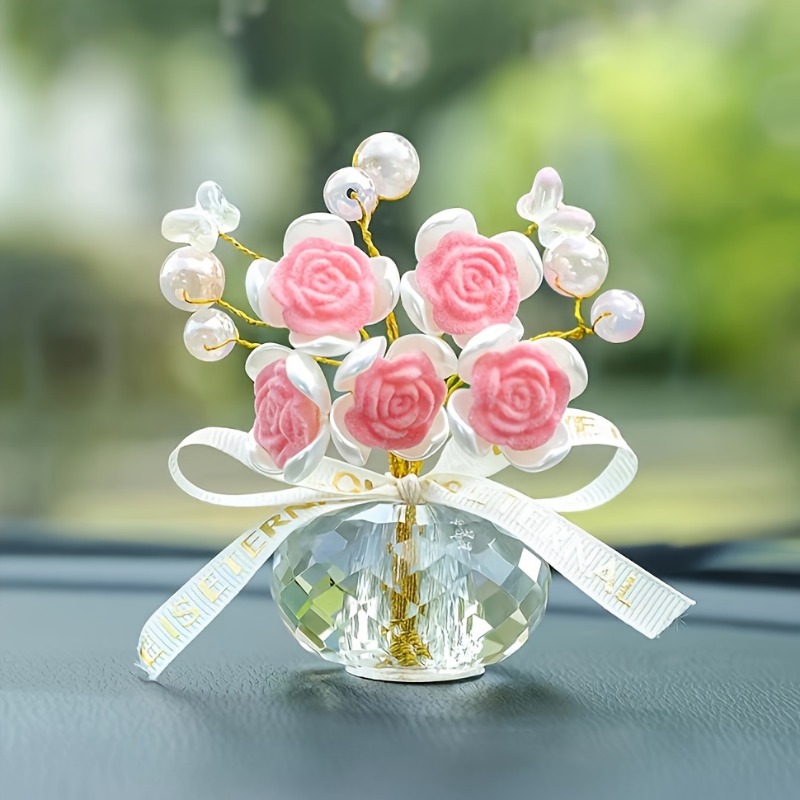 1PC Crystal Glass Rose Dashboa - Lighting Mcqueen Bedroom Decor 评论和价格