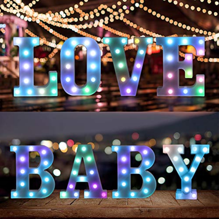 ful LED Letter Lights with Rem - Light Up Letters Marquee 评论和价格