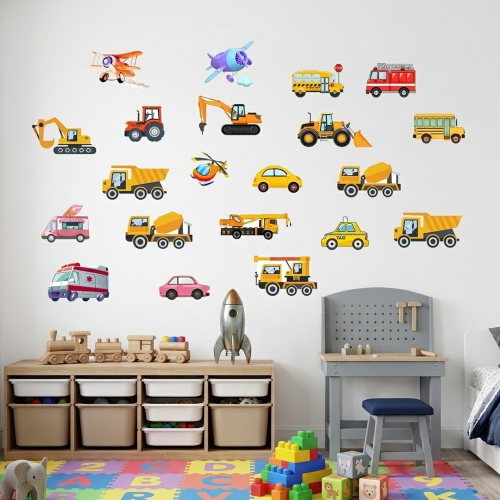 Luminous Car Wall Sticker 21Pc - Lighting Mcqueen Bedroom Decor 评论和价格