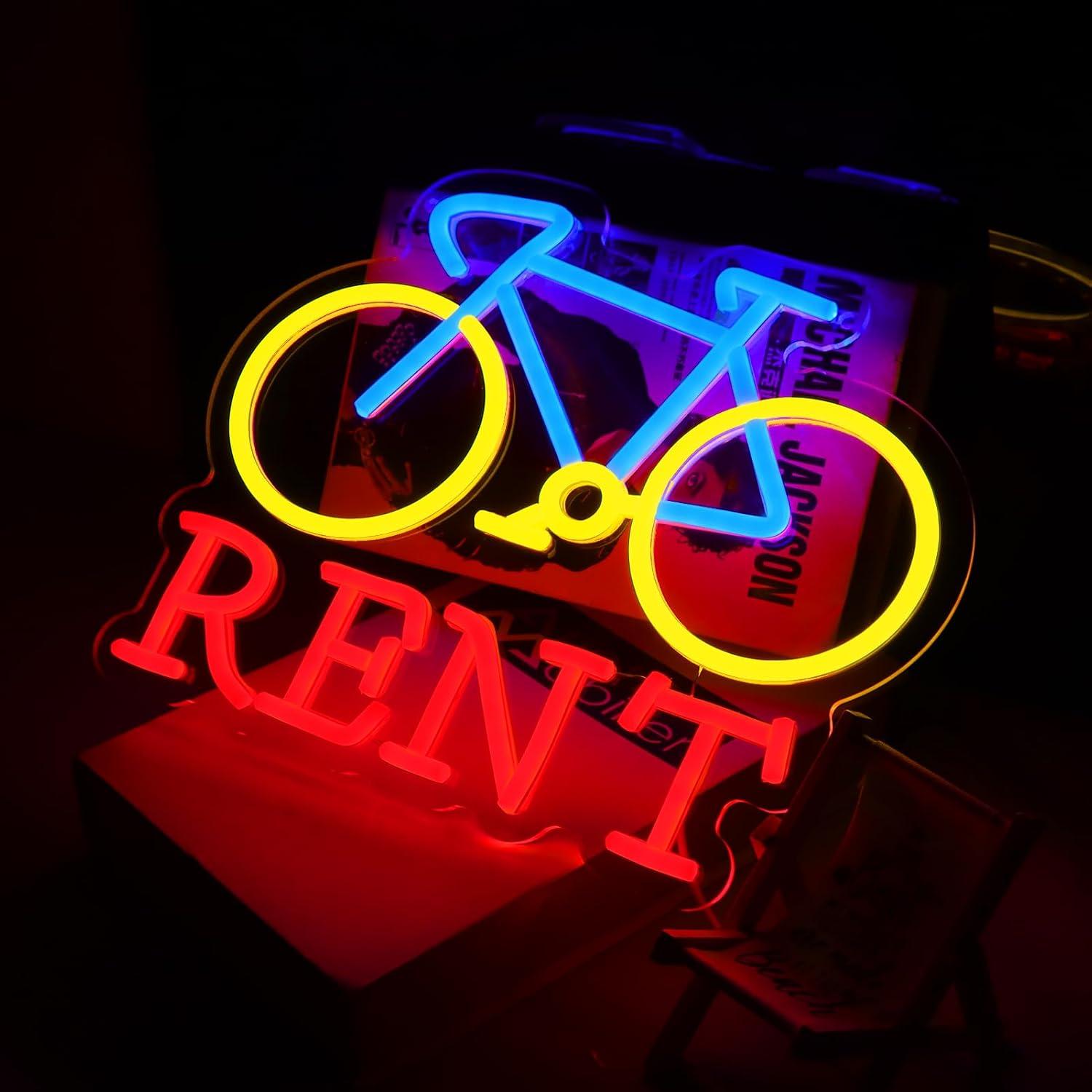 Bicycle Rent Neon Sign USB Dim - Lighting Decor Rentals 评论和价格