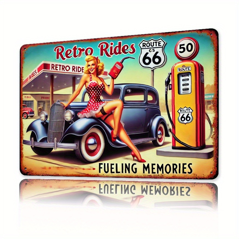 Vintage 66 Route Wall Art Meta - Lighting Mcqueen Bedroom Decor 评论和价格
