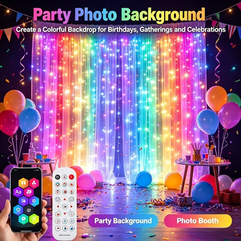 USB Powered App Controlled LED - Fairy Light Curtain 评论和价格