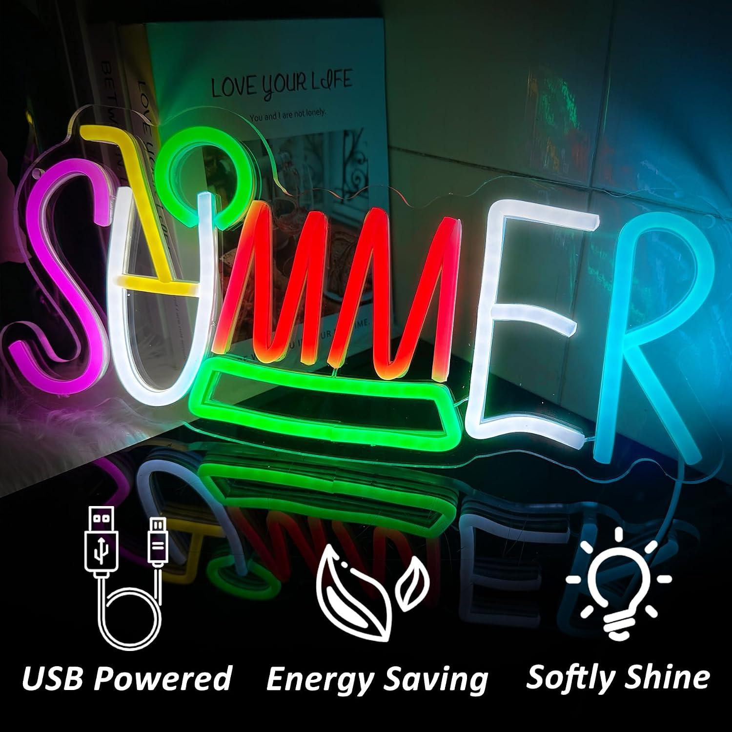 Summer Neon Sign USB Powered L - Lighting Decor Rentals 评论和价格