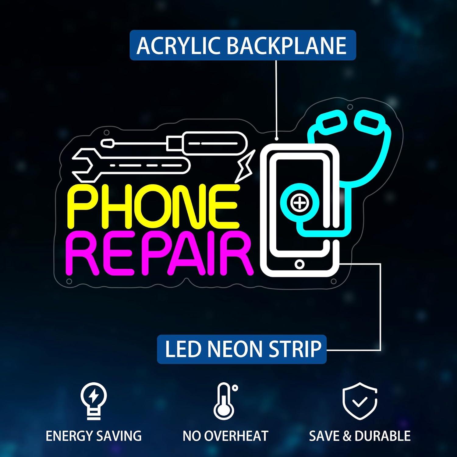 Phone Repair Neon Sign USB Dim - Lighting Decor Store 评论和价格