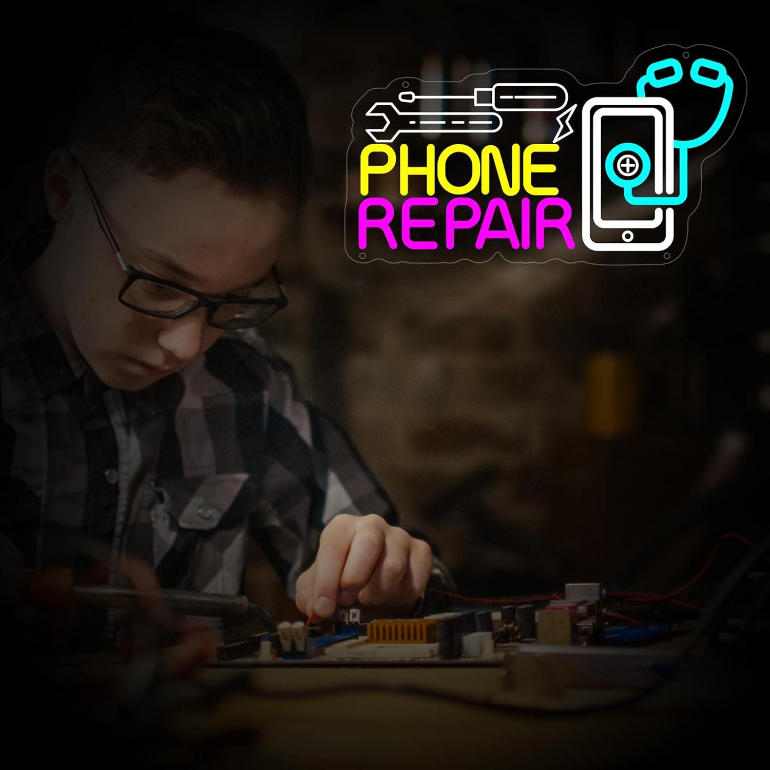 Phone Repair Neon Sign USB Dim - Lighting Decor Store 评论和价格