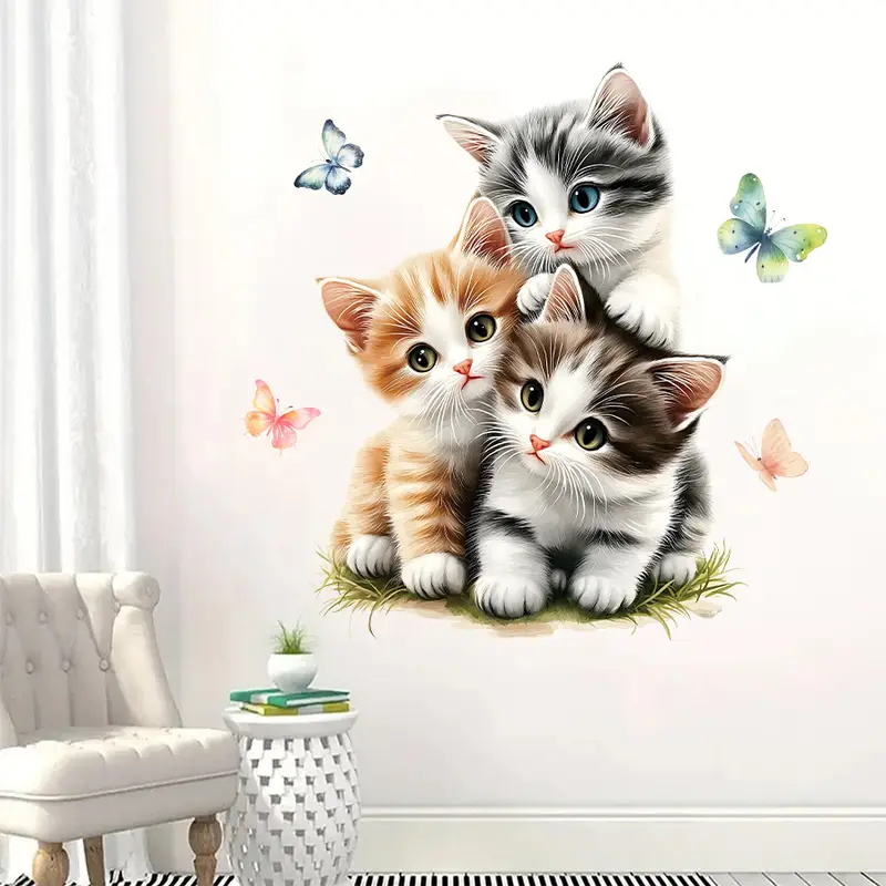 Three Cats with Butterfly Stic - Lighting Mcqueen Bedroom Decor 评论和价格