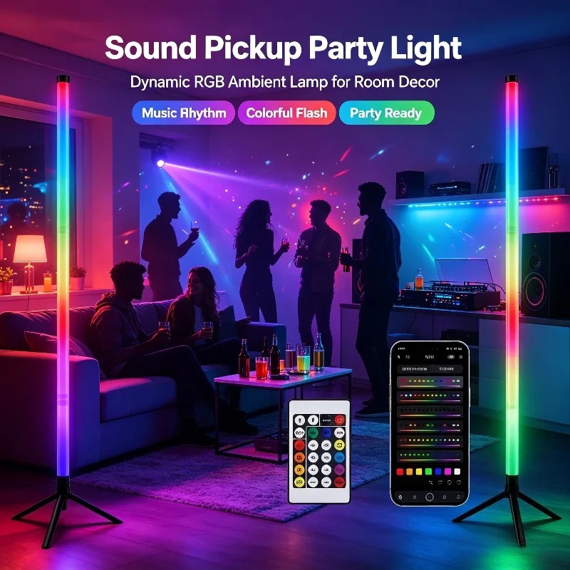2PCS 120CM RGB Floor Lamp, Sou - Lighting Decoration For Home 评论和价格
