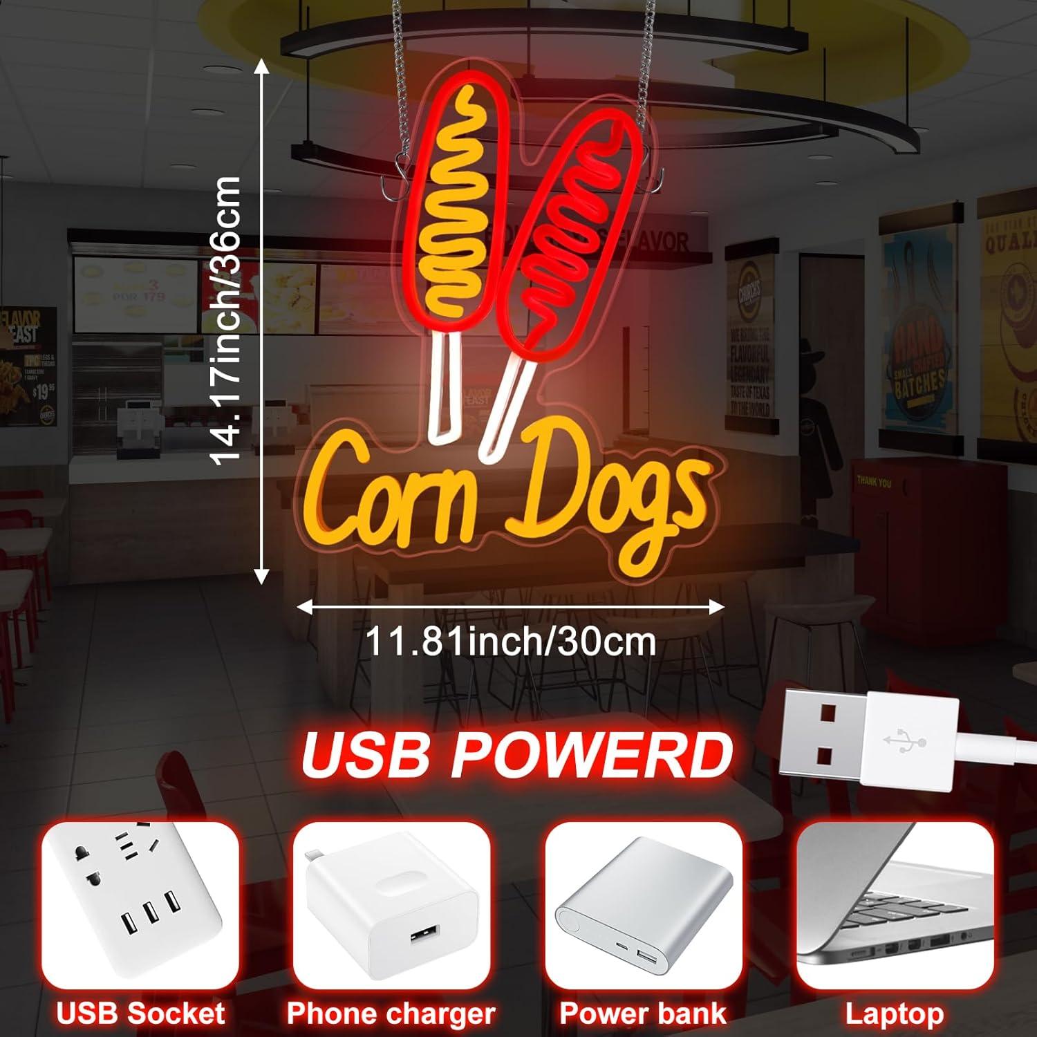 Corn Dog Neon Sign Snack USB D - Lighting Decoration Wedding 评论和价格