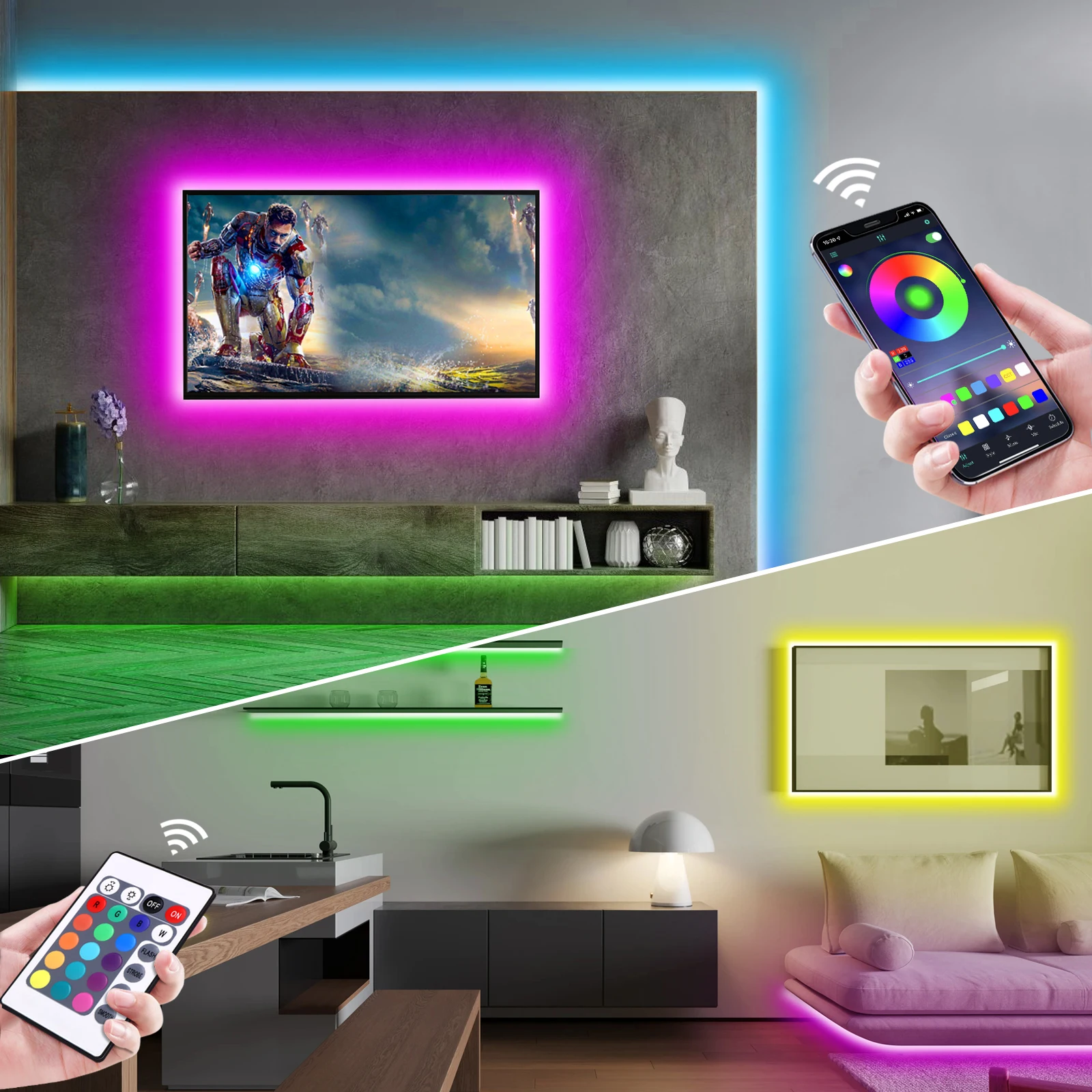 1-5m RGB LED Neon Strip Light  - Lighting Decoration For Home 评论和价格